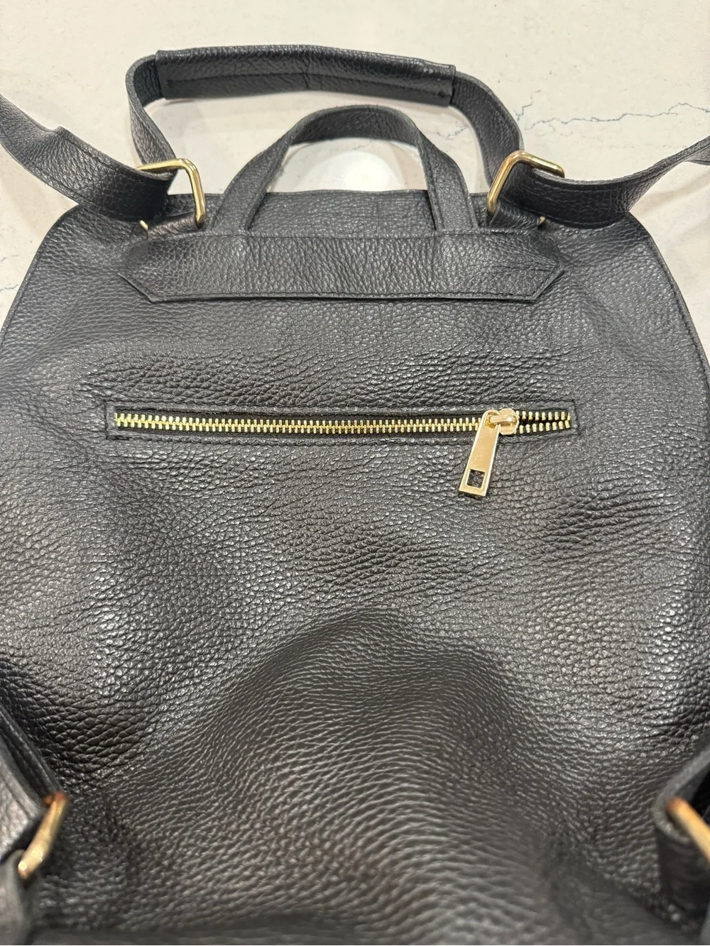 Borse In Pella Black Soft Italian Leather Convertible Luxury Backpack Bag